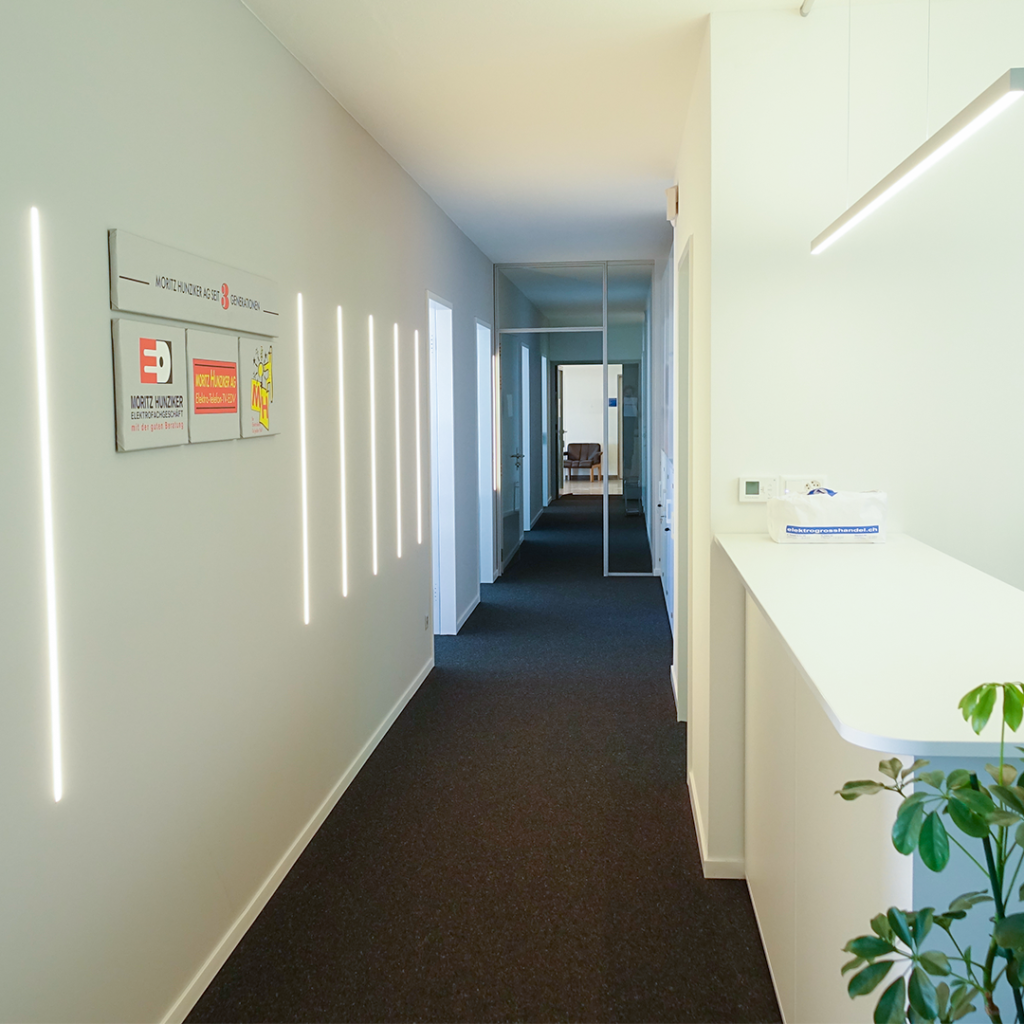Wir freuen uns, dass wir die neuen Büroräumlichkeiten der Moritz Hunziker AG mit einer ansprechenden Bürobeleuchtung ausstatten durften.